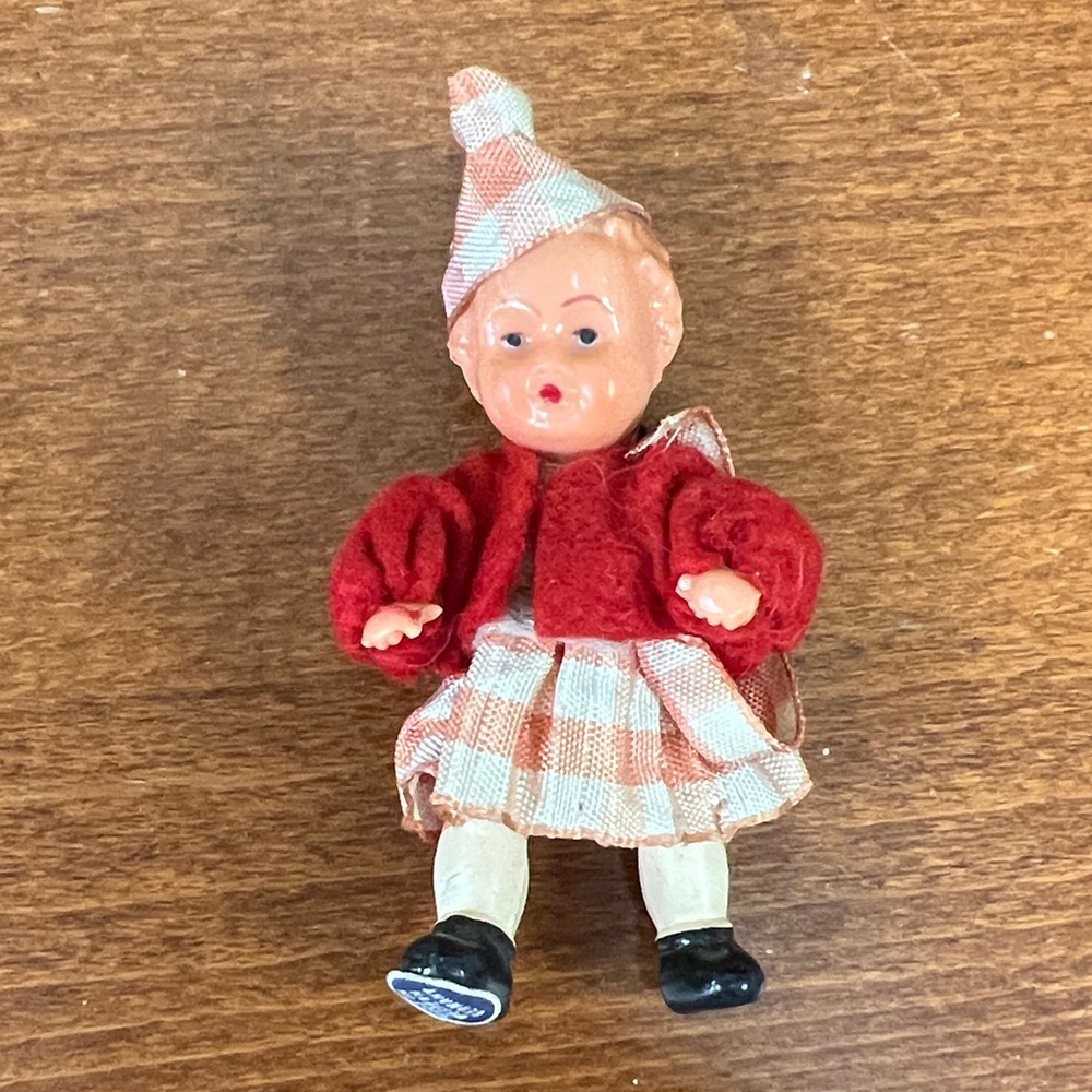 Vintage Doll with Red Outfit